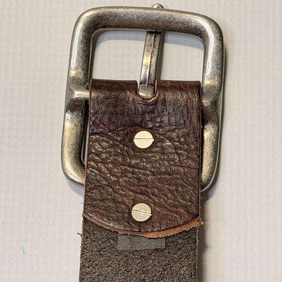 Bill Adler Genuine Leather Belt Mens 36 Brown Silver Buckle Casual Style 12516 - Picture 3 of 11